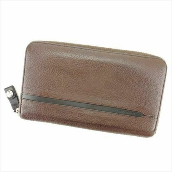 Bvlgari Long Wallet Brown leather Woman unisex Authentic Used - Picture 1 of 8